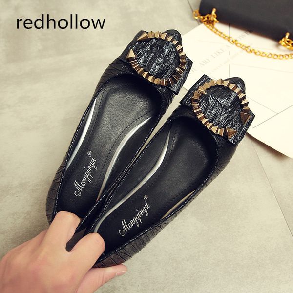 women fashion spring ladies pointed toe flat ballet shallow shoes metal decoration loafers slip on casual shoes plus size 34-43, Black
women fashion spring ladies pointed toe flat ballet shallow shoes metal decoration loafers slip on casual shoes plus size 34-43, Black