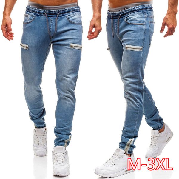 3 styles men stretchy skinny biker slim fit denim men multi-pocket zipper pencil pants casual jeans fashion trousers casual, Blue
3 styles men stretchy skinny biker slim fit denim men multi-pocket zipper pencil pants casual jeans fashion trousers casual, Blue