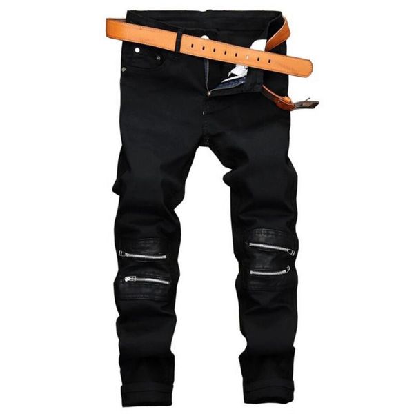el barco fashion zipper cotton stretch men jeans bike autumn hip hop slim black denim pants streetwear soft casual male trousers, Blue
el barco fashion zipper cotton stretch men jeans bike autumn hip hop slim black denim pants streetwear soft casual male trousers, Blue