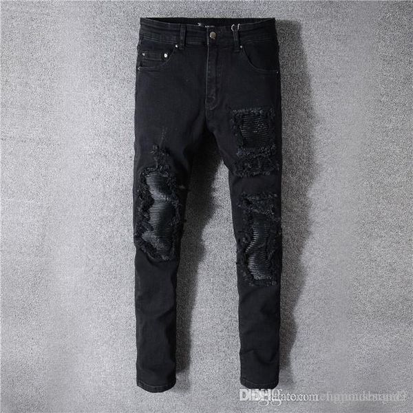 mens new fashion designer hole black jeans button pocket fashion style homme clothing pencil pants casual apparel, Blue
mens new fashion designer hole black jeans button pocket fashion style homme clothing pencil pants casual apparel, Blue