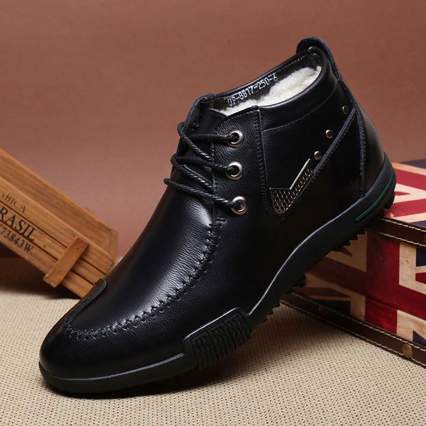 winter classic men leather sheep fur boots anti-slip warm father shoes round toe luxury designers ankle boots, Black
winter classic men leather sheep fur boots anti-slip warm father shoes round toe luxury designers ankle boots, Black