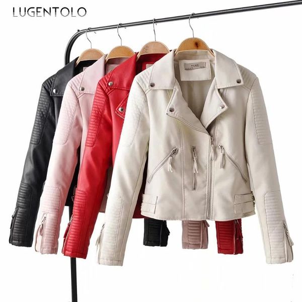 lugentolo faux leather jackets women spring solid slim long sleeve turn-down collar zipper locomotive pu womens jacket, Black
lugentolo faux leather jackets women spring solid slim long sleeve turn-down collar zipper locomotive pu womens jacket, Black