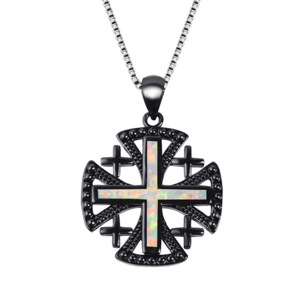 religious style black gun plated cross shape pendant link chain necklace 3 colors opalite opal jewelry, Silver
religious style black gun plated cross shape pendant link chain necklace 3 colors opalite opal jewelry, Silver