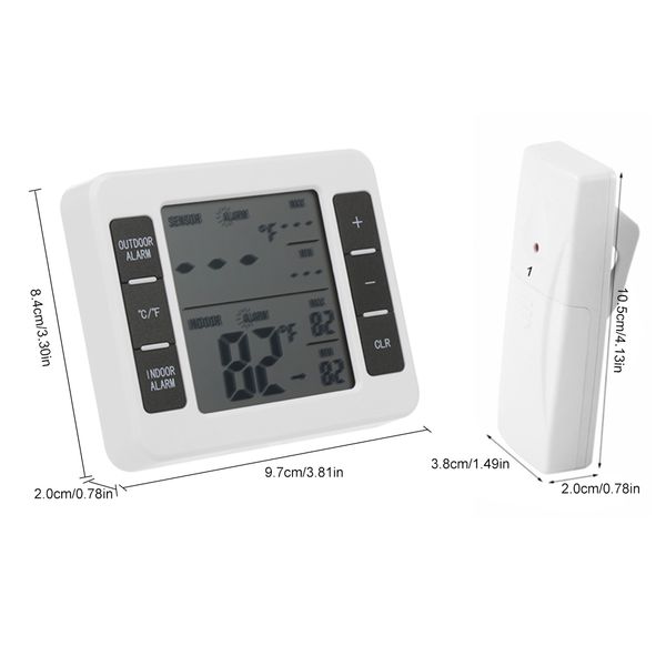 new fridge thermometer wireless digital audible alarm refrigerator thermometer with 2pcs sensor display indoor outdoor therm
new fridge thermometer wireless digital audible alarm refrigerator thermometer with 2pcs sensor display indoor outdoor therm