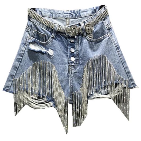 women's shorts tassel rhinestone hole denim women 2021 summer fashion heavy high waist wide leg jeans, White;black
women's shorts tassel rhinestone hole denim women 2021 summer fashion heavy high waist wide leg jeans, White;black