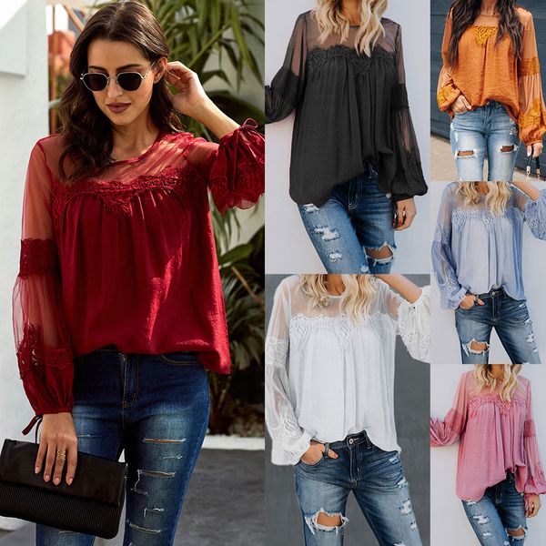 women t shirt see through lace long sleeve sheer slim ladies o neck t-shirt sy253036, White
women t shirt see through lace long sleeve sheer slim ladies o neck t-shirt sy253036, White