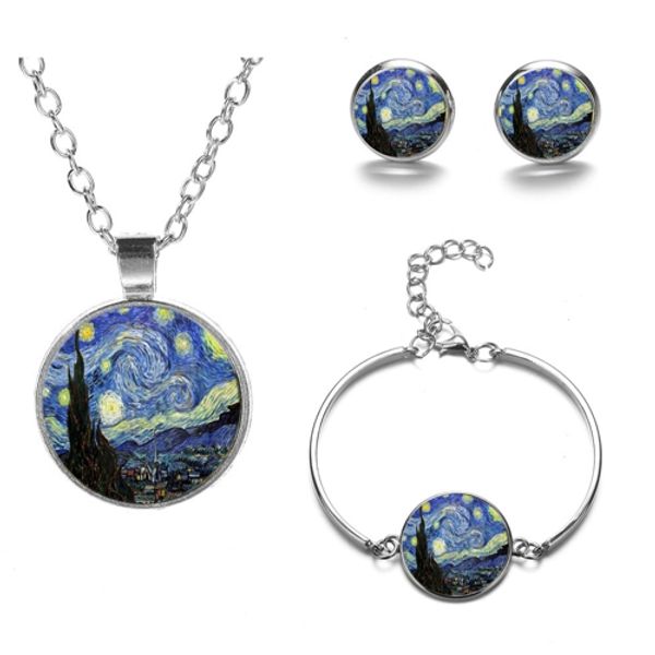 van gogh famous painting jewelry sets the starry night sunflowers glass dome earrings necklace bracelet artist idea gift, Slivery;golden
van gogh famous painting jewelry sets the starry night sunflowers glass dome earrings necklace bracelet artist idea gift, Slivery;golden