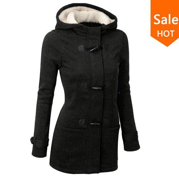 women causal coat 2018 new spring autumn women's overcoat female hooded coat zipper horn button outwear jacket casaco feminino, Black
women causal coat 2018 new spring autumn women's overcoat female hooded coat zipper horn button outwear jacket casaco feminino, Black