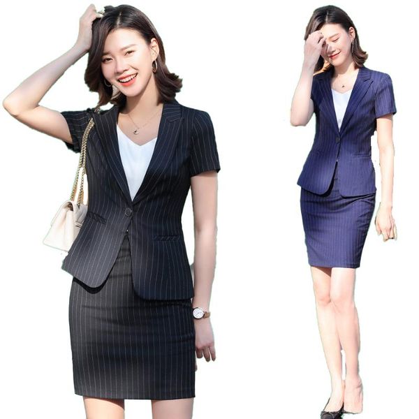 summer female femal skirt suit set for women business suits office ladies black blazer and jacket sets work wear uniform styles, White;black 
summer female femal skirt suit set for women business suits office ladies black blazer and jacket sets work wear uniform styles, White;black