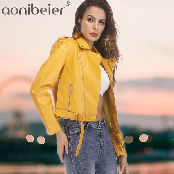 aonibeier artificial leather jackets autumn street short washed pu jacket zipper basic jackets slim fit women coats outwear, Black
aonibeier artificial leather jackets autumn street short washed pu jacket zipper basic jackets slim fit women coats outwear, Black