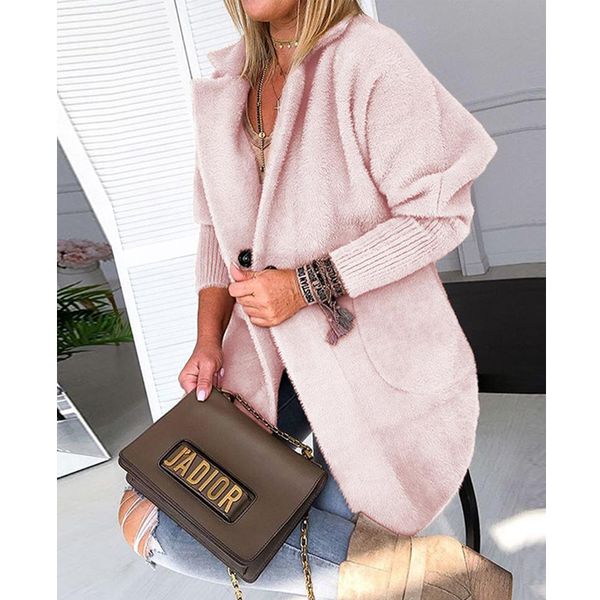 women winter warm alpaca woolen fluffy open front coat soft outwear with pocket women warm jacket, Black
women winter warm alpaca woolen fluffy open front coat soft outwear with pocket women warm jacket, Black