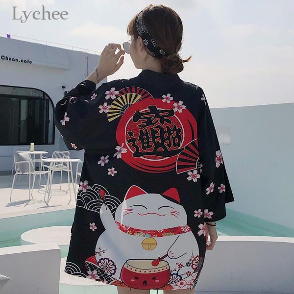 women's blouses & shirts lychee harajuku japanese lucky cat print kimono cardigan women casual loose shirt lady kimonos summer cute be, White
women's blouses & shirts lychee harajuku japanese lucky cat print kimono cardigan women casual loose shirt lady kimonos summer cute be, White