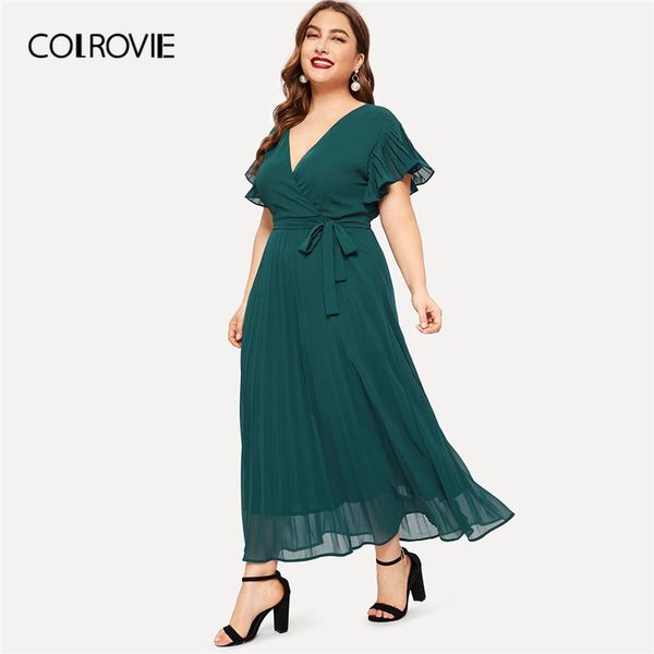 colrovie плюс размер зеленый v шеи плиссированного belted elegant maxi платье женщины 2019 лето fit и flare линия офис женских платья, Black;gray
colrovie плюс размер зеленый v шеи плиссированного belted elegant maxi платье женщины 2019 лето fit и flare линия офис женских платья, Black;gray