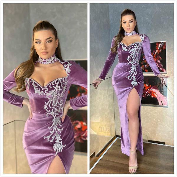 2020 arabic aso ebi lilac evening dresses sheath crystals prom dresses velvet formal party second reception gowns zj206, Black;red
2020 arabic aso ebi lilac evening dresses sheath crystals prom dresses velvet formal party second reception gowns zj206, Black;red