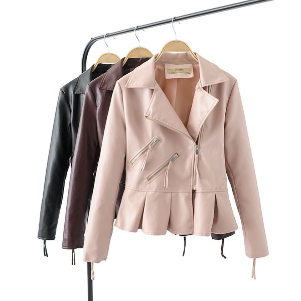 pu leather jacket women fashion bright colors black motorcycle coat short faux leather biker jacket soft female pink
pu leather jacket women fashion bright colors black motorcycle coat short faux leather biker jacket soft female pink