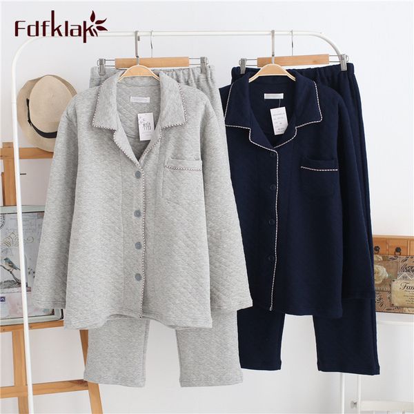 fdfklak 100% cotton pajamas for women long sleeve autumn winter women's pyjamas set loose couple's sleepwear pijama mujer new, Blue;gray
fdfklak 100% cotton pajamas for women long sleeve autumn winter women's pyjamas set loose couple's sleepwear pijama mujer new, Blue;gray