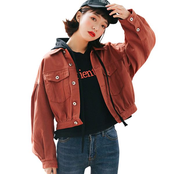 2019 batwing short denim jacket women harajuku vintage loose jeans coat back button cropped streetwear bomber outerwears, Black;brown
2019 batwing short denim jacket women harajuku vintage loose jeans coat back button cropped streetwear bomber outerwears, Black;brown