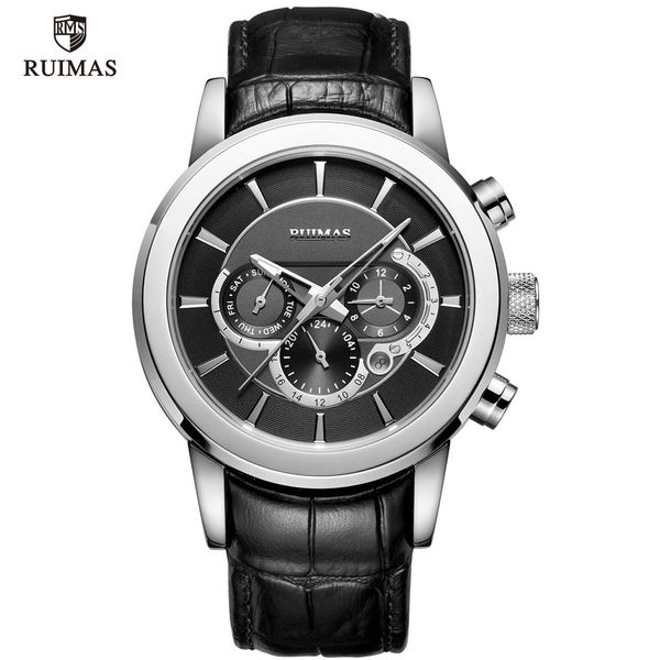 ruimas men's automatic watches business leather strap wristwatch brand mechanical watch man relogios masculino 6767, Slivery;brown
ruimas men's automatic watches business leather strap wristwatch brand mechanical watch man relogios masculino 6767, Slivery;brown