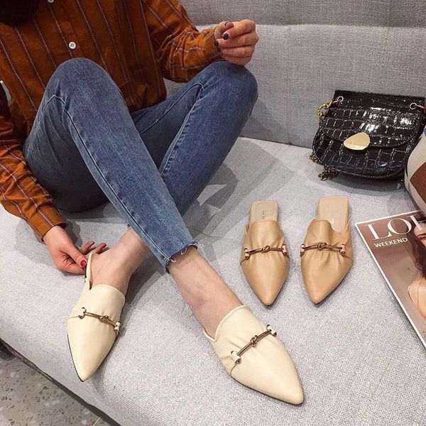 fashion women metal decoration mules casual pointed toe flat slippers female outsides slides slip on shallow shoes zapatos mujer, Black
fashion women metal decoration mules casual pointed toe flat slippers female outsides slides slip on shallow shoes zapatos mujer, Black
