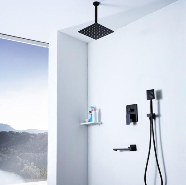 bathroom shower faucet 3-functions black cold shower faucets set 10" rainfall shower head handheld spary mixer tap
bathroom shower faucet 3-functions black cold shower faucets set 10" rainfall shower head handheld spary mixer tap