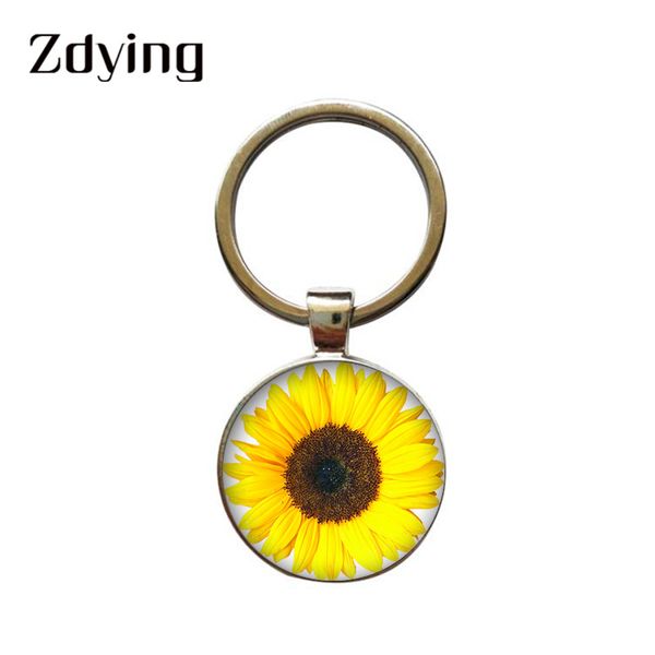zdying fashion sun flower keychain glass cabochon yellow sunflowers keyring car bag key ring for friend gift xr014, Silver
zdying fashion sun flower keychain glass cabochon yellow sunflowers keyring car bag key ring for friend gift xr014, Silver