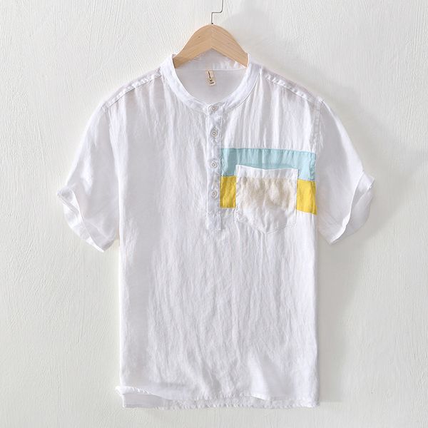 2020 men's clothing pure linen leisure literature pullover men's shirts teenagers stand collar color loose short-sleeve shirt, White;black
2020 men's clothing pure linen leisure literature pullover men's shirts teenagers stand collar color loose short-sleeve shirt, White;black