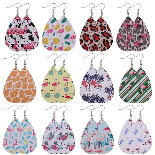 design flamingo leaves leopard printed leather earring for women girls boho oval waterdrop ear creative dangle drop earrings party jewelry, Silver
design flamingo leaves leopard printed leather earring for women girls boho oval waterdrop ear creative dangle drop earrings party jewelry, Silver