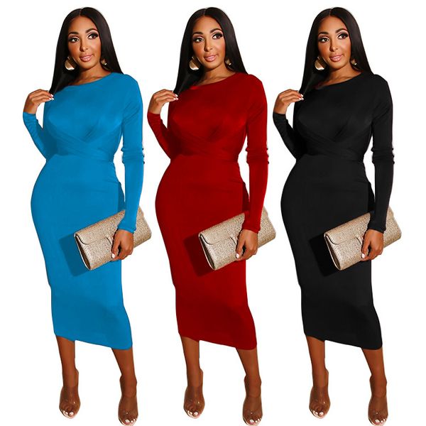 new fashion dress ladies long sleeve solid color waistband vintage plus size party wear bodycon maxi women elegant dresses, Black;gray
new fashion dress ladies long sleeve solid color waistband vintage plus size party wear bodycon maxi women elegant dresses, Black;gray