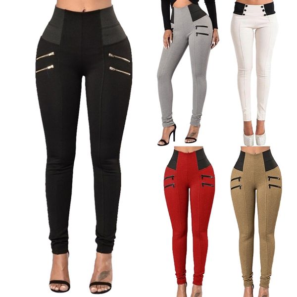 2020 ladies fashion high waist zipper pants tight casual fitness skinny pencil pants office work femme trousers, Black;white
2020 ladies fashion high waist zipper pants tight casual fitness skinny pencil pants office work femme trousers, Black;white