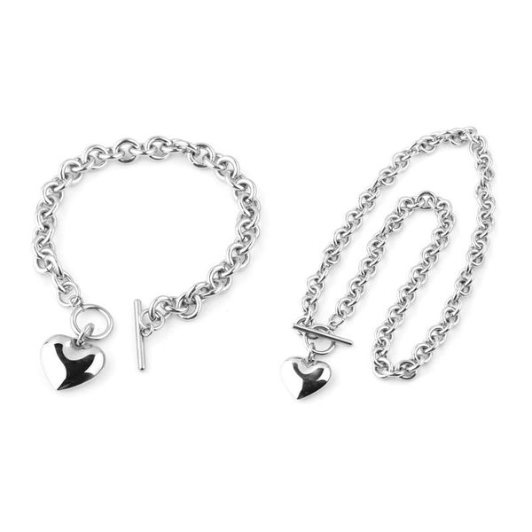beadsnice fashion stainless steel heart necklace and bracelet set modern dainty metal id 41130, Silver
beadsnice fashion stainless steel heart necklace and bracelet set modern dainty metal id 41130, Silver