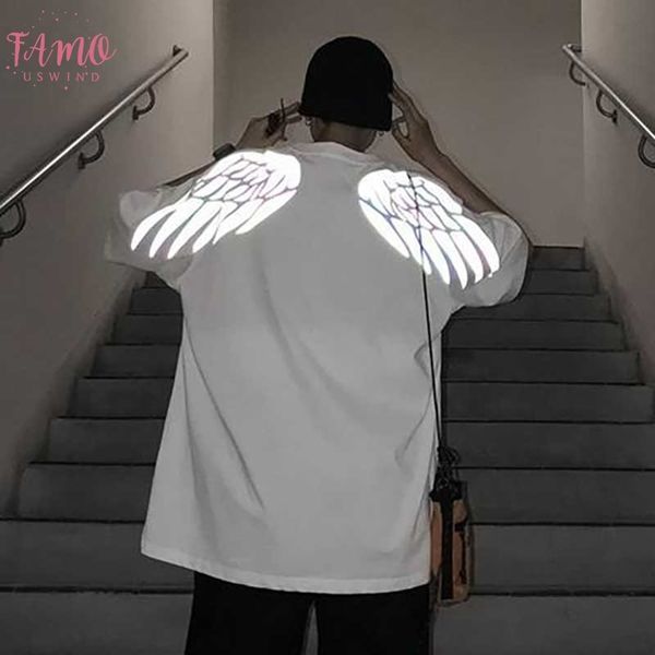 ins grilfriend oversize short sleeves couple clothes reflective wing cap sleeve print harajuku t shirt men women fashion p, White
ins grilfriend oversize short sleeves couple clothes reflective wing cap sleeve print harajuku t shirt men women fashion p, White