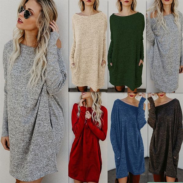 women dress casual batwing dresses spring summer long shirt dresses casual pocket asian size s-xl ing, Black;gray
women dress casual batwing dresses spring summer long shirt dresses casual pocket asian size s-xl ing, Black;gray