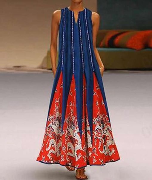 summer vintage print maxi dress women's sundress 2020 v neck sleeveless vestido patchwork tank dress plus size kaftan 5xl, Black;gray
summer vintage print maxi dress women's sundress 2020 v neck sleeveless vestido patchwork tank dress plus size kaftan 5xl, Black;gray
