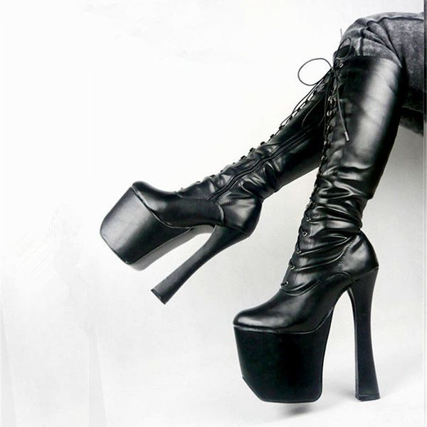 custom 20cm super high thick with lace high boots boots size 36-46 2018 new shoes women black
custom 20cm super high thick with lace high boots boots size 36-46 2018 new shoes women black