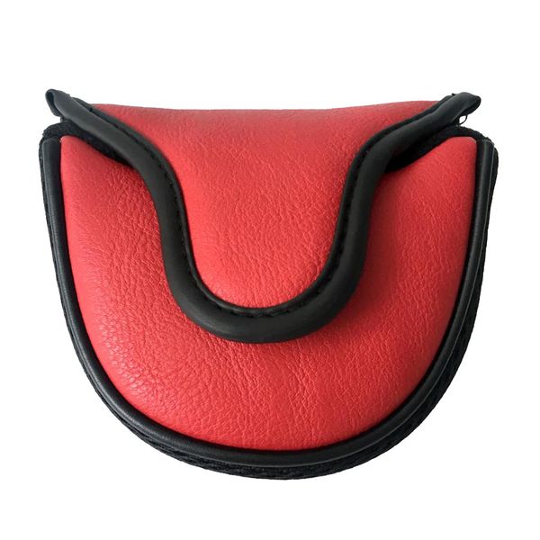 golf mallet putter cover headcover with loop tape closure for women men golfers - solid red pu leather
golf mallet putter cover headcover with loop tape closure for women men golfers - solid red pu leather