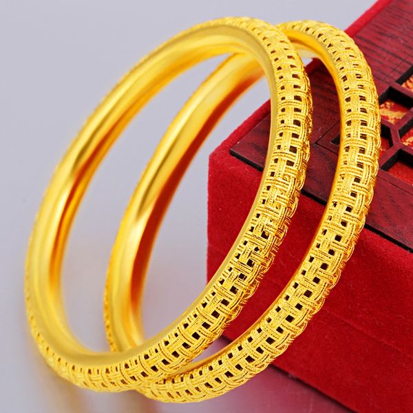 1 pieces weave hollow bangle fashion gift 18k yellow gold filled classic womens bangle unopendable 60mm wedding party accessories, Black
1 pieces weave hollow bangle fashion gift 18k yellow gold filled classic womens bangle unopendable 60mm wedding party accessories, Black