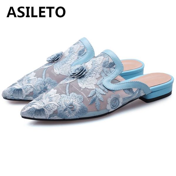 asileto slippers summer shoes female mules lace mesh+genuine cow leather shoes embroider flower slides pantoufle, Black
asileto slippers summer shoes female mules lace mesh+genuine cow leather shoes embroider flower slides pantoufle, Black
