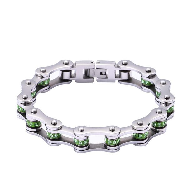 punk chain bracelets for women men stainless steel bike link rhinestones wrist chain moto steel bracelet, Golden;silver
punk chain bracelets for women men stainless steel bike link rhinestones wrist chain moto steel bracelet, Golden;silver