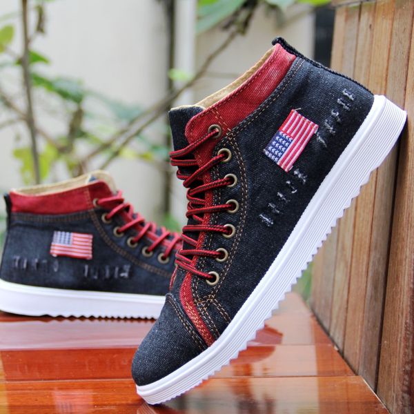 american style fashion men casual shoes high autumn male canvas shoes breathable flat casual shoes, Black
american style fashion men casual shoes high autumn male canvas shoes breathable flat casual shoes, Black