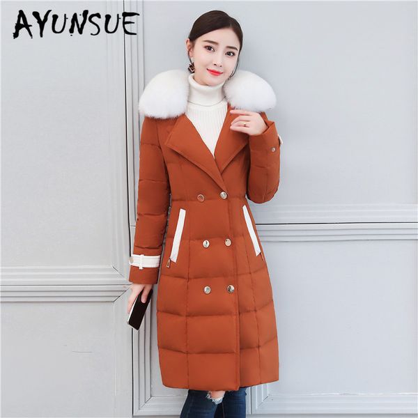 ayunsue women's down jacket winter coat female 2019 korean thick duck down coats with fur collar ladies outwear hiver 20185, Black
ayunsue women's down jacket winter coat female 2019 korean thick duck down coats with fur collar ladies outwear hiver 20185, Black