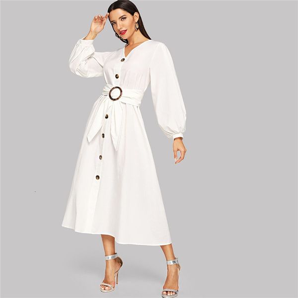 designer dresses woman clothing white bishop sleeve button up self belted dress elegant fit and flare v neck solid dress modern dresses, Black;gray
designer dresses woman clothing white bishop sleeve button up self belted dress elegant fit and flare v neck solid dress modern dresses, Black;gray
