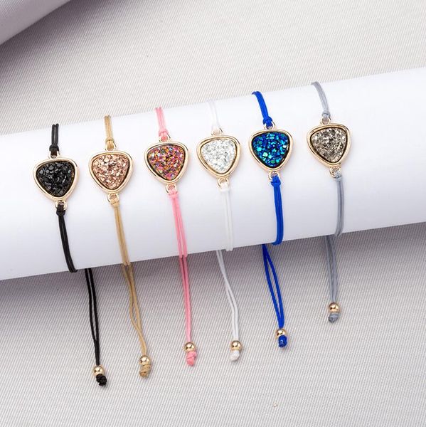 6 colors resin drusy bracelet imitation crystal stone druzy bracelets rope chain cuff bangles brand jewelry for women gift 2019, Slivery;golden
6 colors resin drusy bracelet imitation crystal stone druzy bracelets rope chain cuff bangles brand jewelry for women gift 2019, Slivery;golden