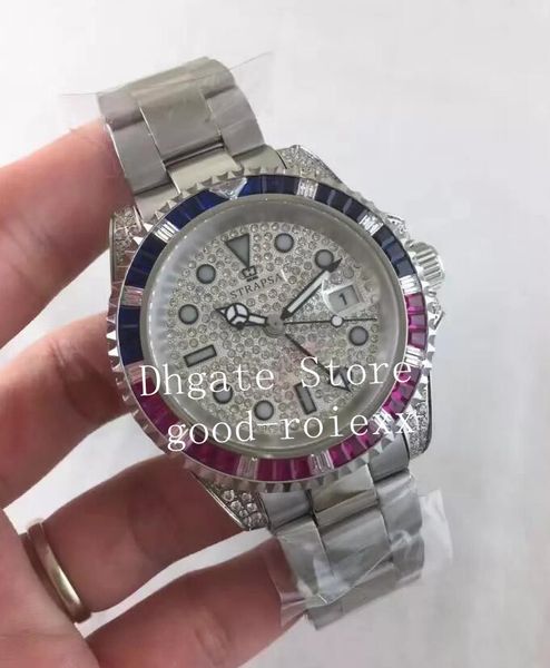 luxury men's color pave bling diamond dial bezel watch automatic 2813 men gmt ii watches sapphire crystal 116759 perpetual date wristwa, Slivery;brown
luxury men's color pave bling diamond dial bezel watch automatic 2813 men gmt ii watches sapphire crystal 116759 perpetual date wristwa, Slivery;brown