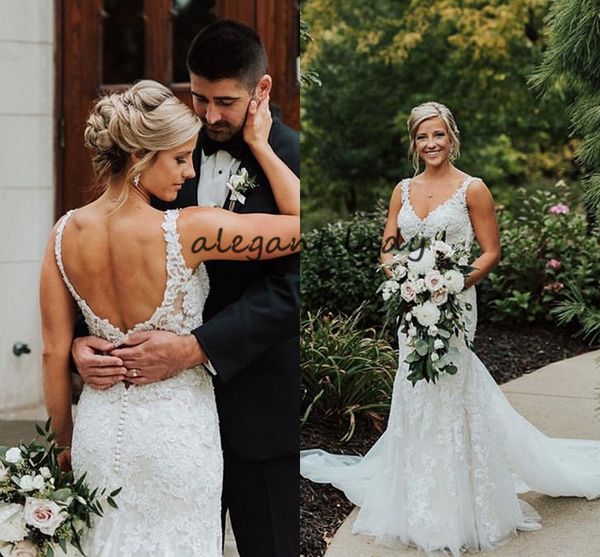 lace trumpet wedding dresses spaghetti straps v-neck vestido de noiva appliques bohemian country backless women party bridal dresses, White
lace trumpet wedding dresses spaghetti straps v-neck vestido de noiva appliques bohemian country backless women party bridal dresses, White