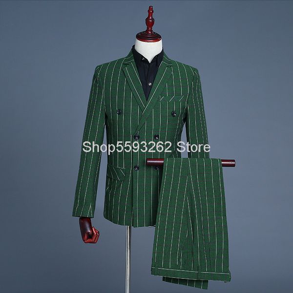men's suits & blazers men green grid money groom man dress double row buckle performance suit host mc shadow landlord title, White;black
men's suits & blazers men green grid money groom man dress double row buckle performance suit host mc shadow landlord title, White;black