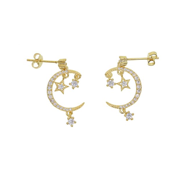 simple delicate clear cz paved dangle charm moon star earring girl gift women delicate dainty earrings new year gift, Silver
simple delicate clear cz paved dangle charm moon star earring girl gift women delicate dainty earrings new year gift, Silver