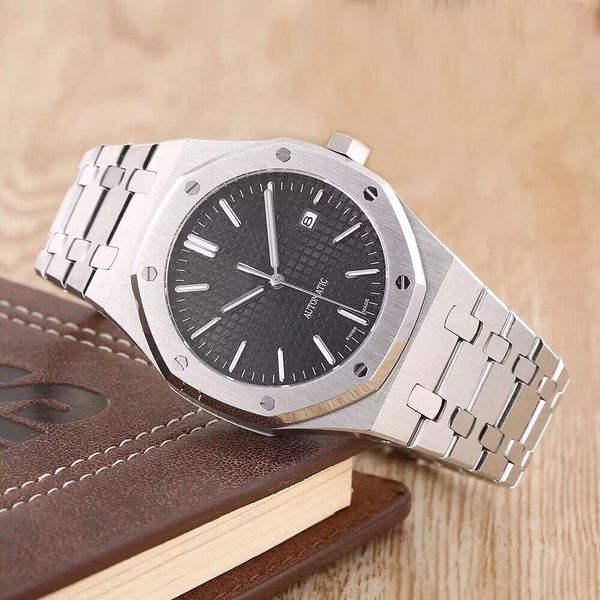 mens watch classic style 15400 series 41mm automatic mechanical watches stainless steel strap multiple colors wristwatch, Slivery;brown
mens watch classic style 15400 series 41mm automatic mechanical watches stainless steel strap multiple colors wristwatch, Slivery;brown
