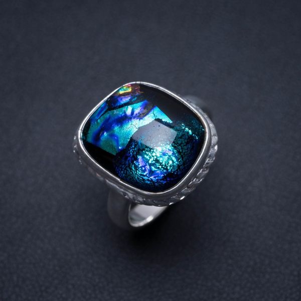 natural fancy dichroic glass handmade boho 925 sterling silver ring, us size 7 s2454, Golden;silver
natural fancy dichroic glass handmade boho 925 sterling silver ring, us size 7 s2454, Golden;silver
