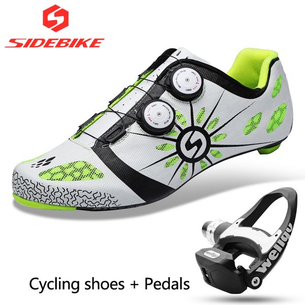 sidebike carbon road cycling shoes men racing shoes sets including pedals road bike self-locking bicycle sneakers breathable, Black
sidebike carbon road cycling shoes men racing shoes sets including pedals road bike self-locking bicycle sneakers breathable, Black