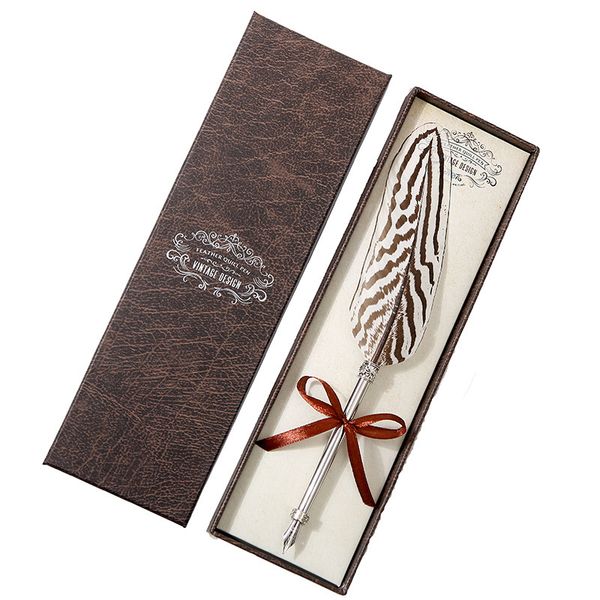 many colors feather fountain pen with gift box package retro business signature pens office school writing supplies
many colors feather fountain pen with gift box package retro business signature pens office school writing supplies